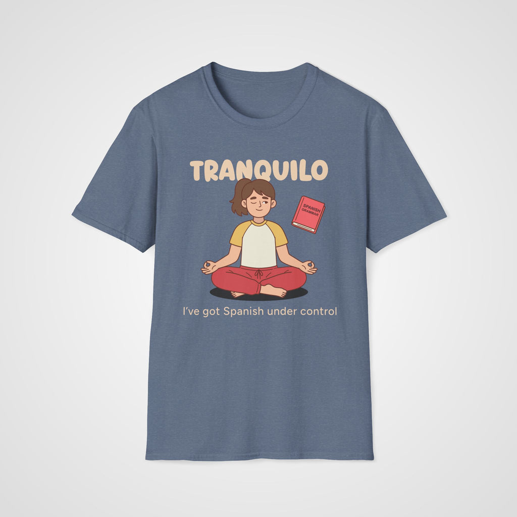 Spanish Tranquilo Study T-Shirt in Heather Indigo