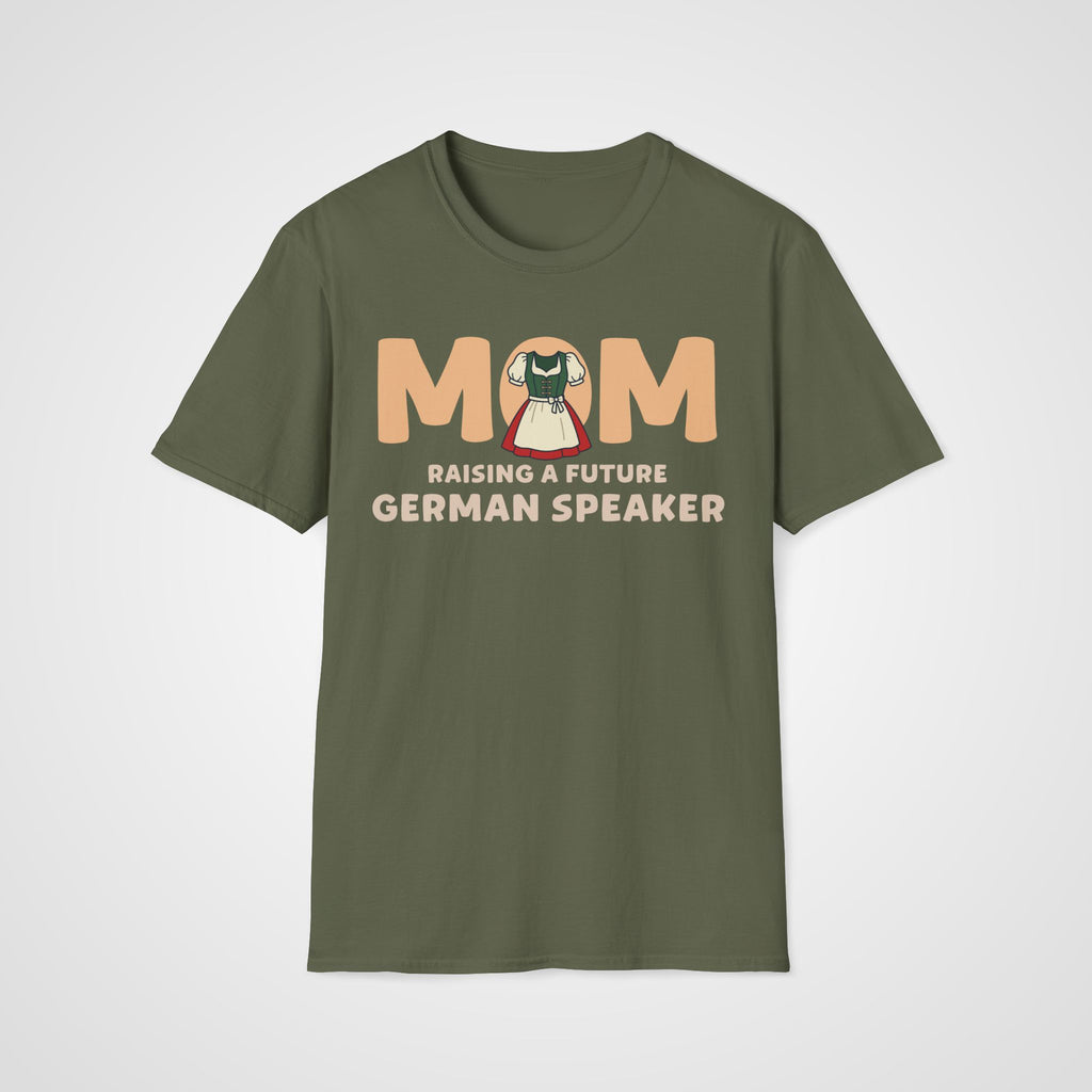 German Learner Mom T-Shirt in Military Green