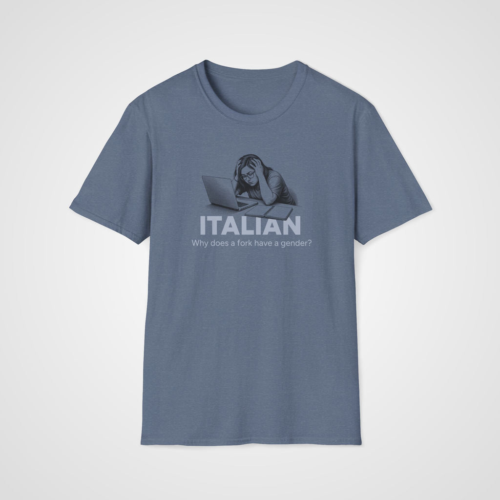 Italian Gender T-Shirt in Heather Indigo