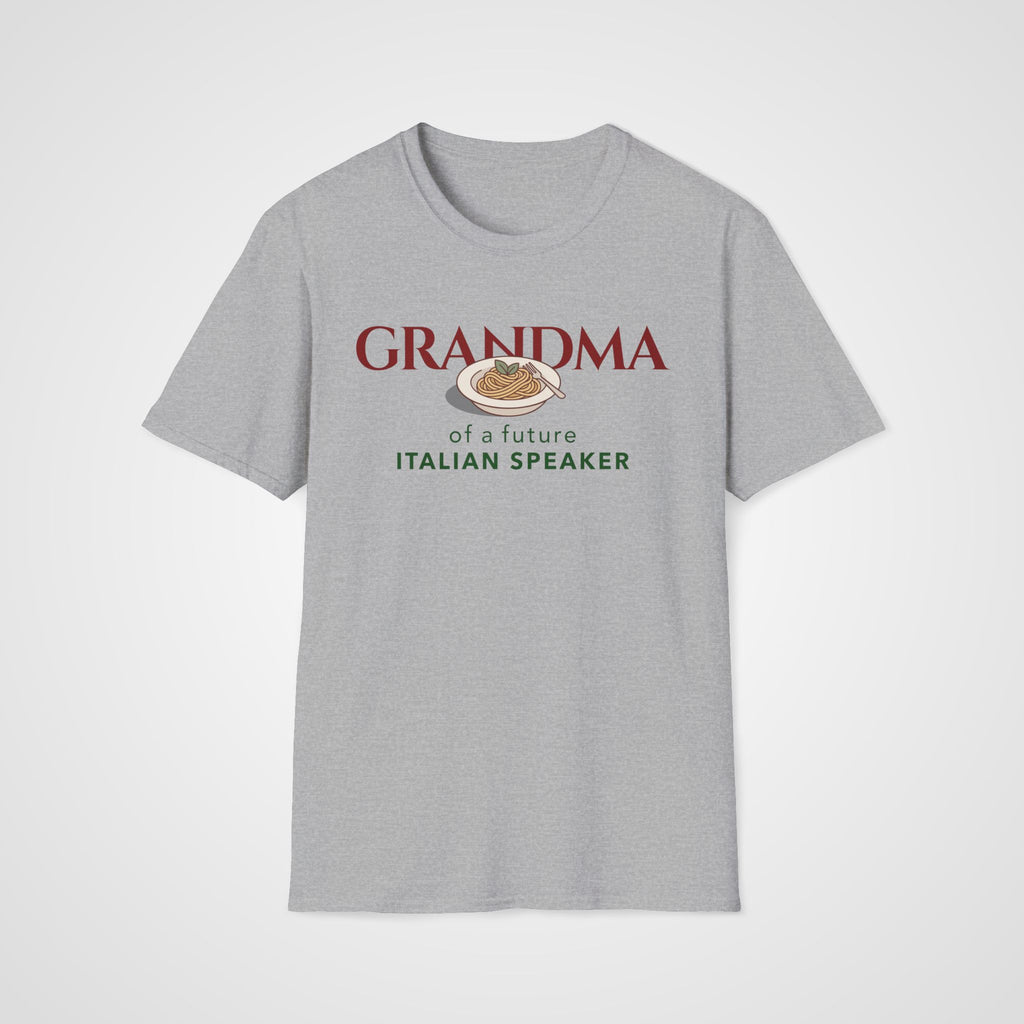 Italian Learner Grandma T-Shirt in Sport Gray