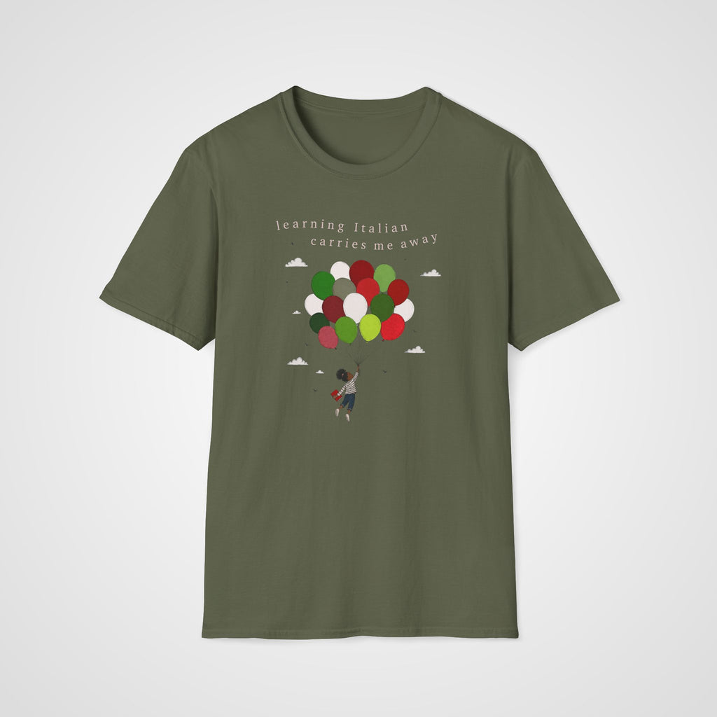 Carried Away by Italian T-Shirt in Military Green