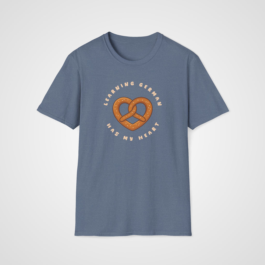 German Has My Heart T-Shirt in Heather Indigo