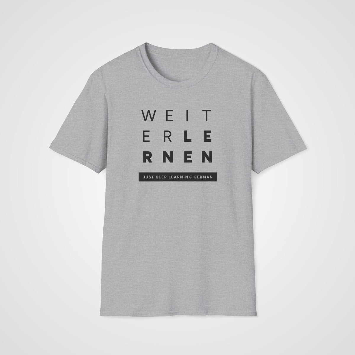 Weiter Lernen German T-Shirt in Sport Gray