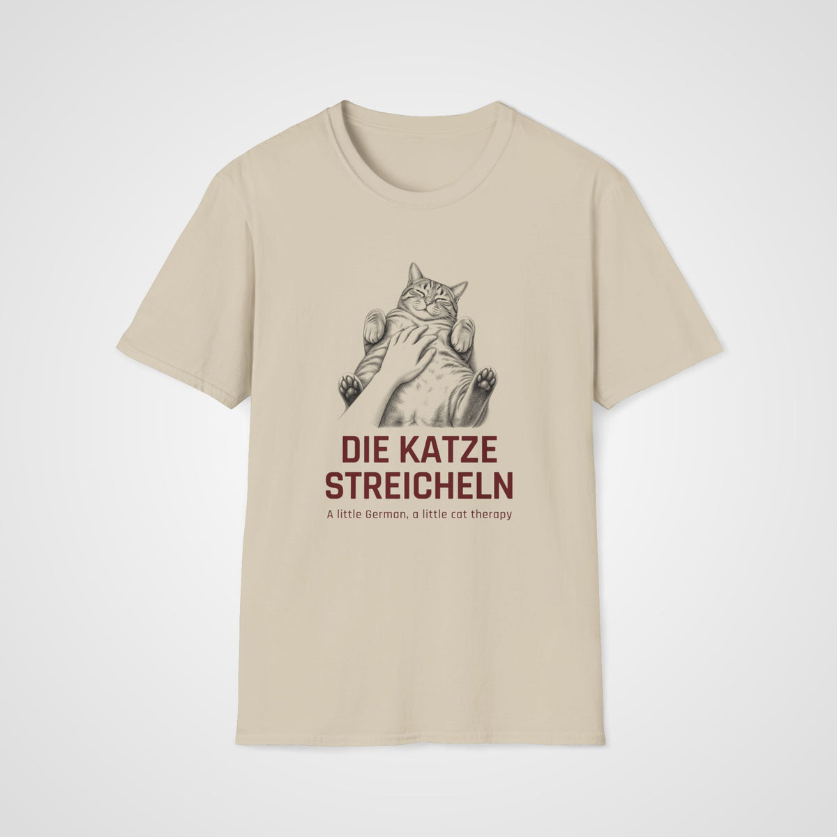 Die Katze Streicheln T-Shirt in Sand