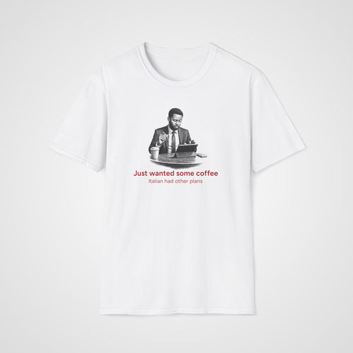 Coffee vs Italian T-Shirt in White