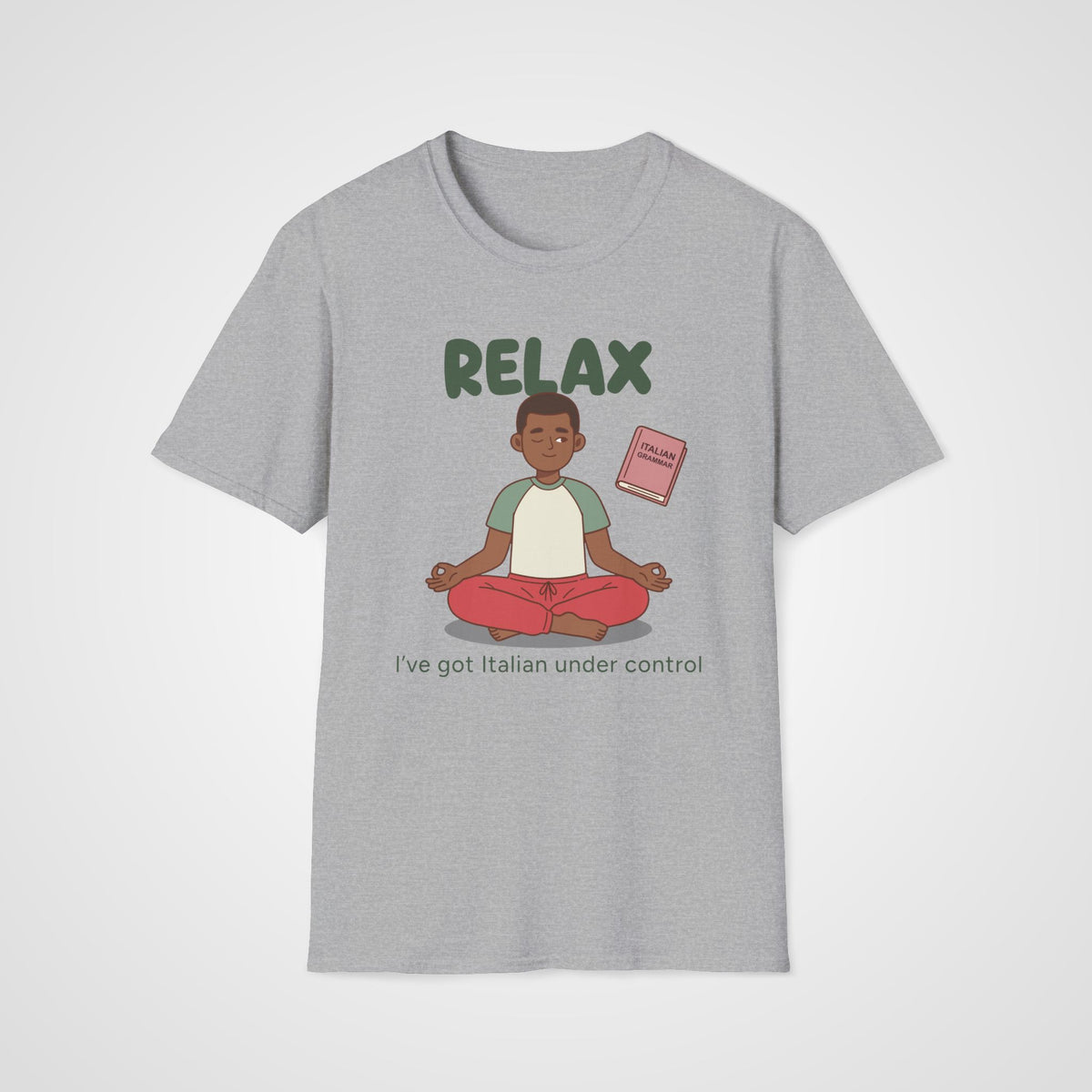 Relax Italian Learner T-Shirt in Sport Gray