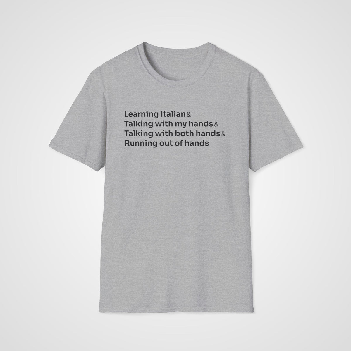 Italian Hands T-Shirt in Sport Gray