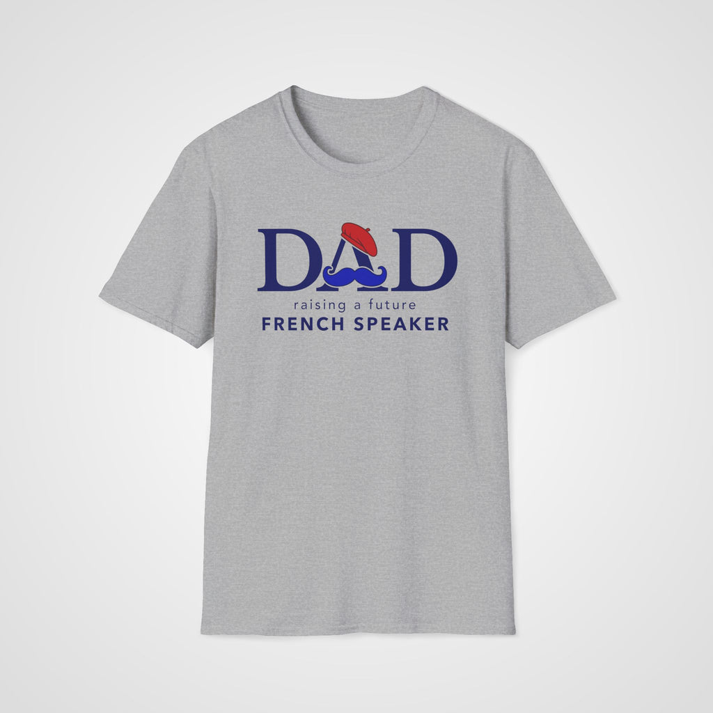 French Learner Dad T-Shirt in Sport Gray