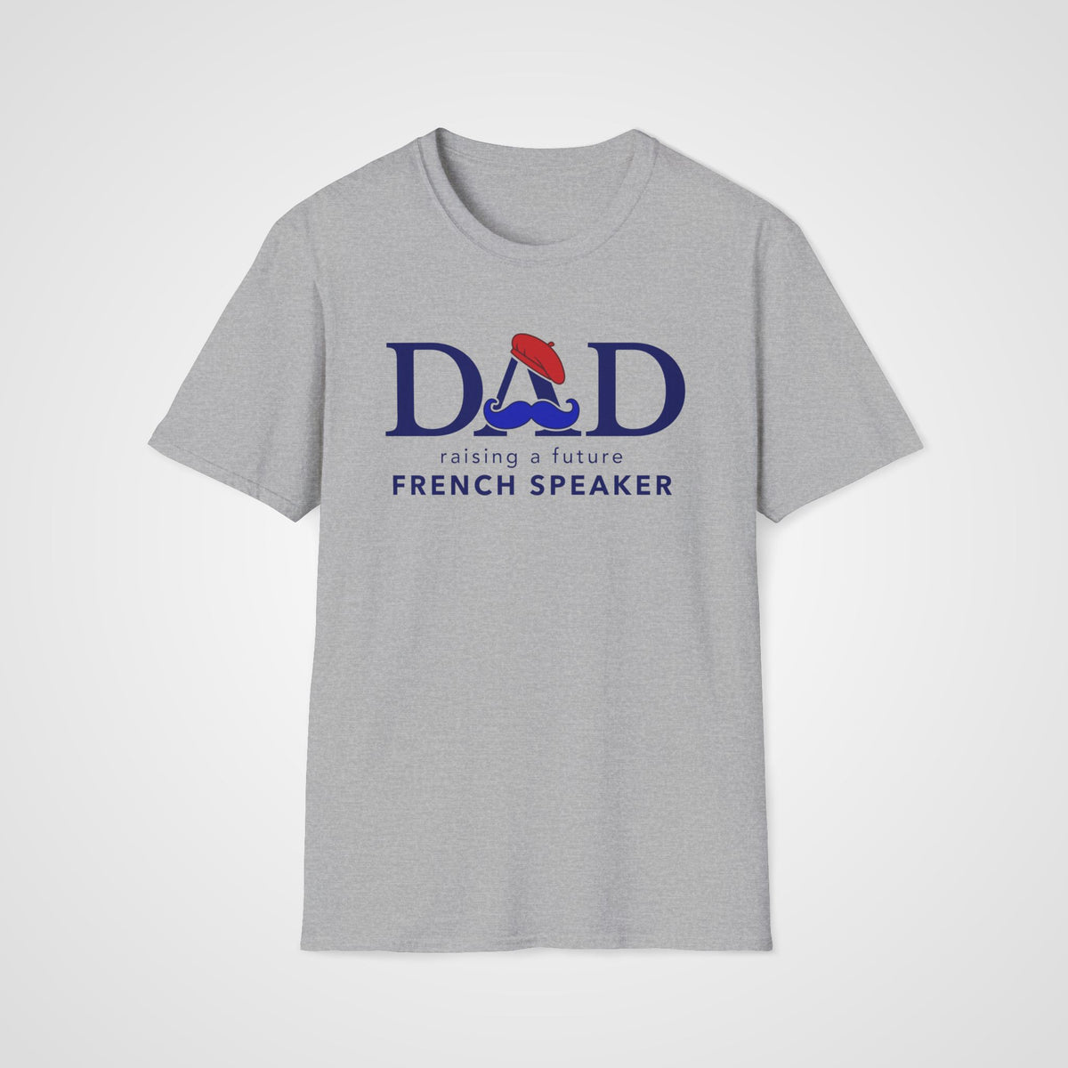 French Learner Dad T-Shirt in Sport Gray