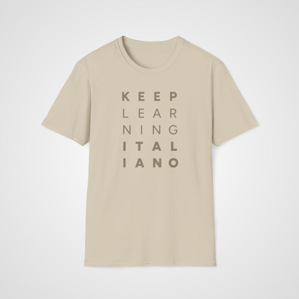 Keep Learning Italiano T-Shirt in Sand