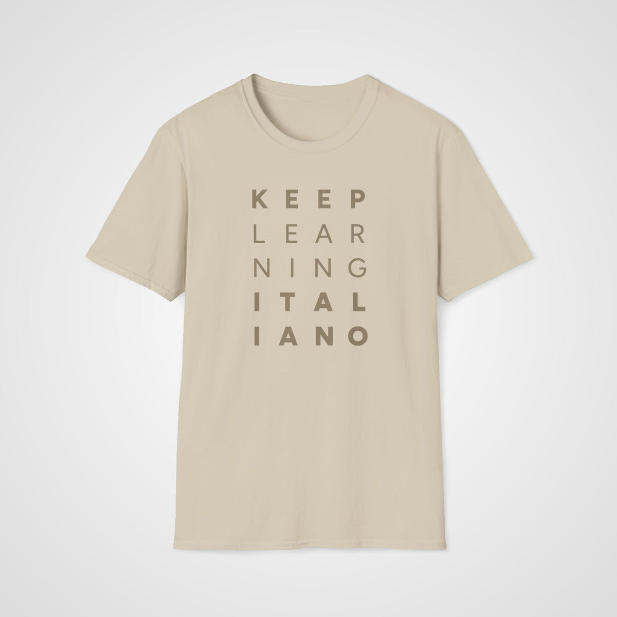Keep Learning Italiano T-Shirt in Sand