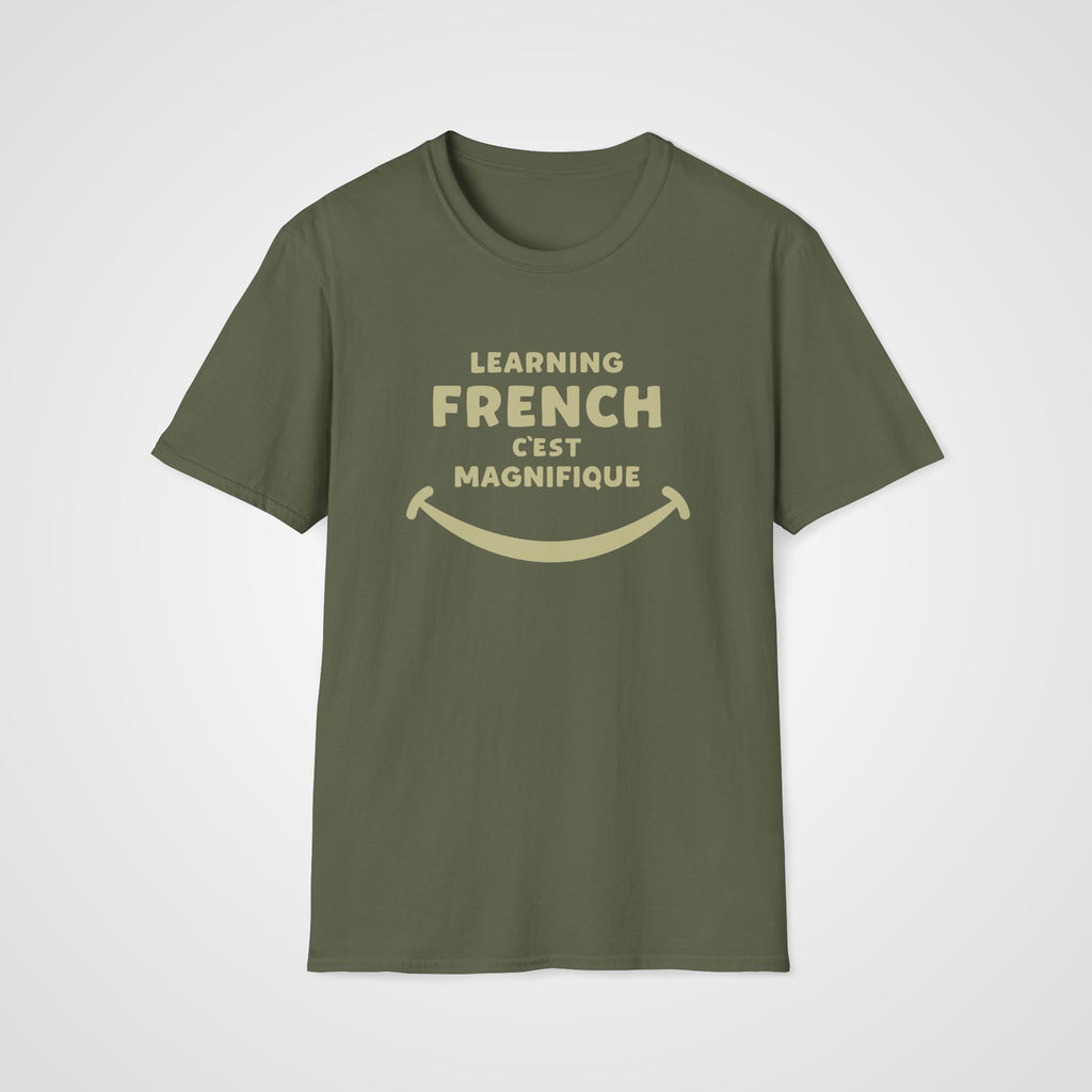 C'est Magnifique French T-Shirt in Military Green