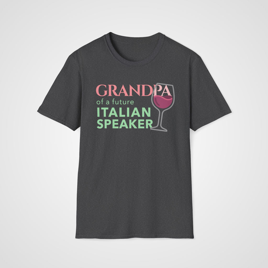 Italian Learner Grandpa T-Shirt in Dark Heather