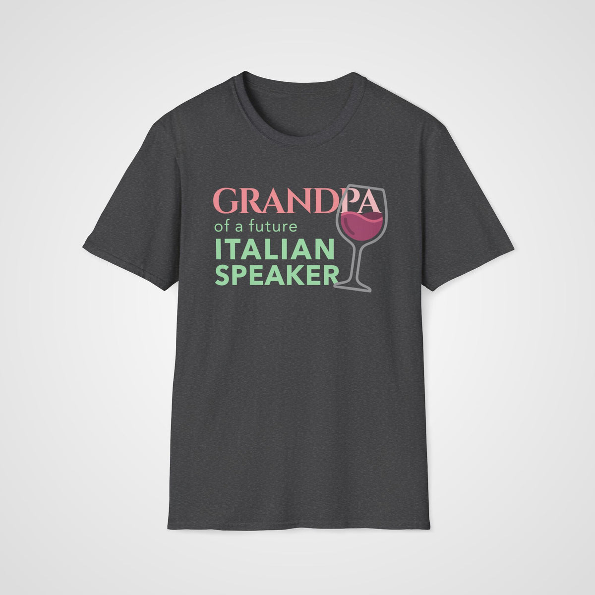 Italian Learner Grandpa T-Shirt in Dark Heather