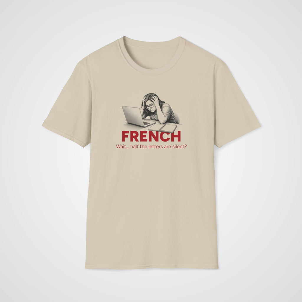 French Silent Letters T-Shirt in Sand