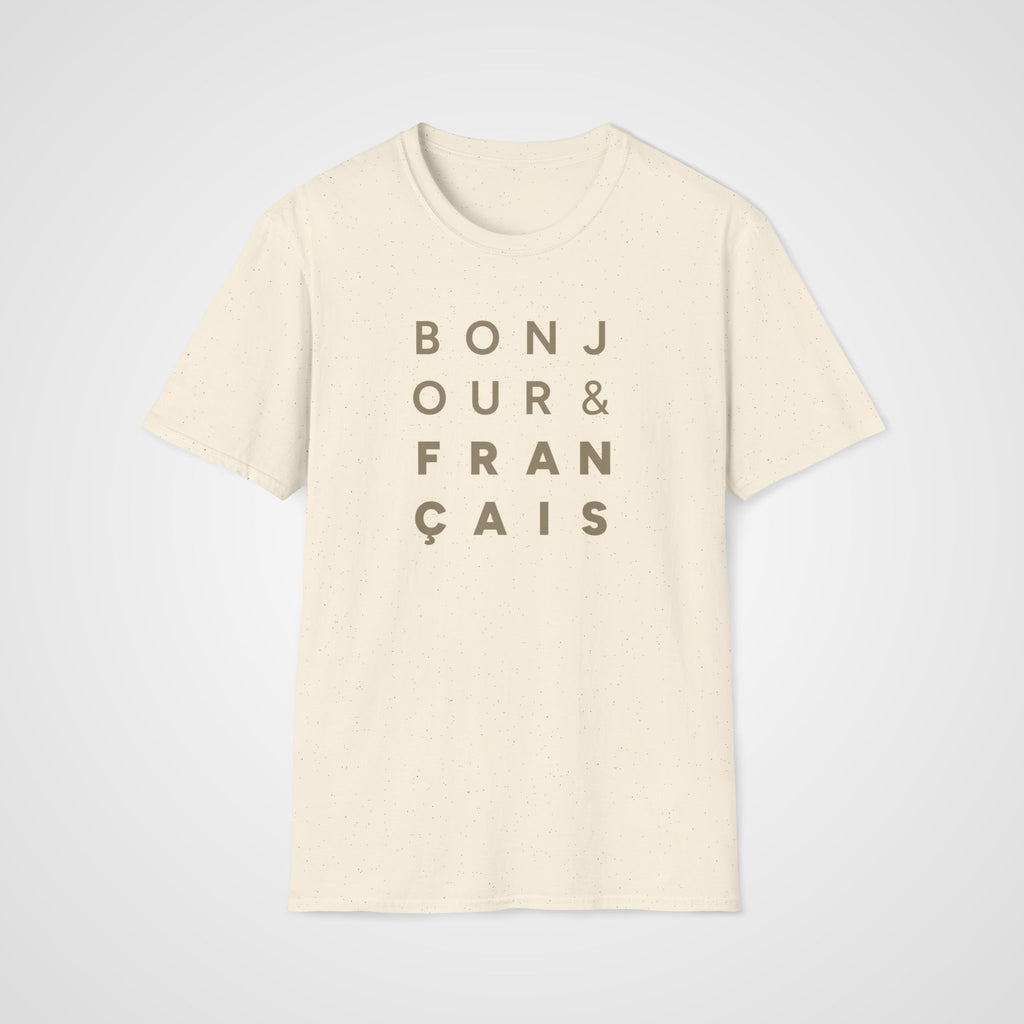 Bonjour & Français T-Shirt in Natural
