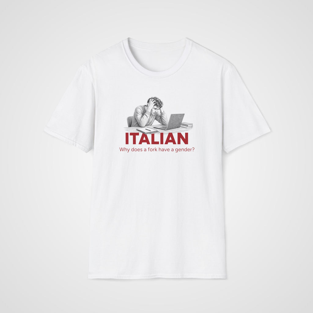 Italian Fork Gender T-Shirt in White