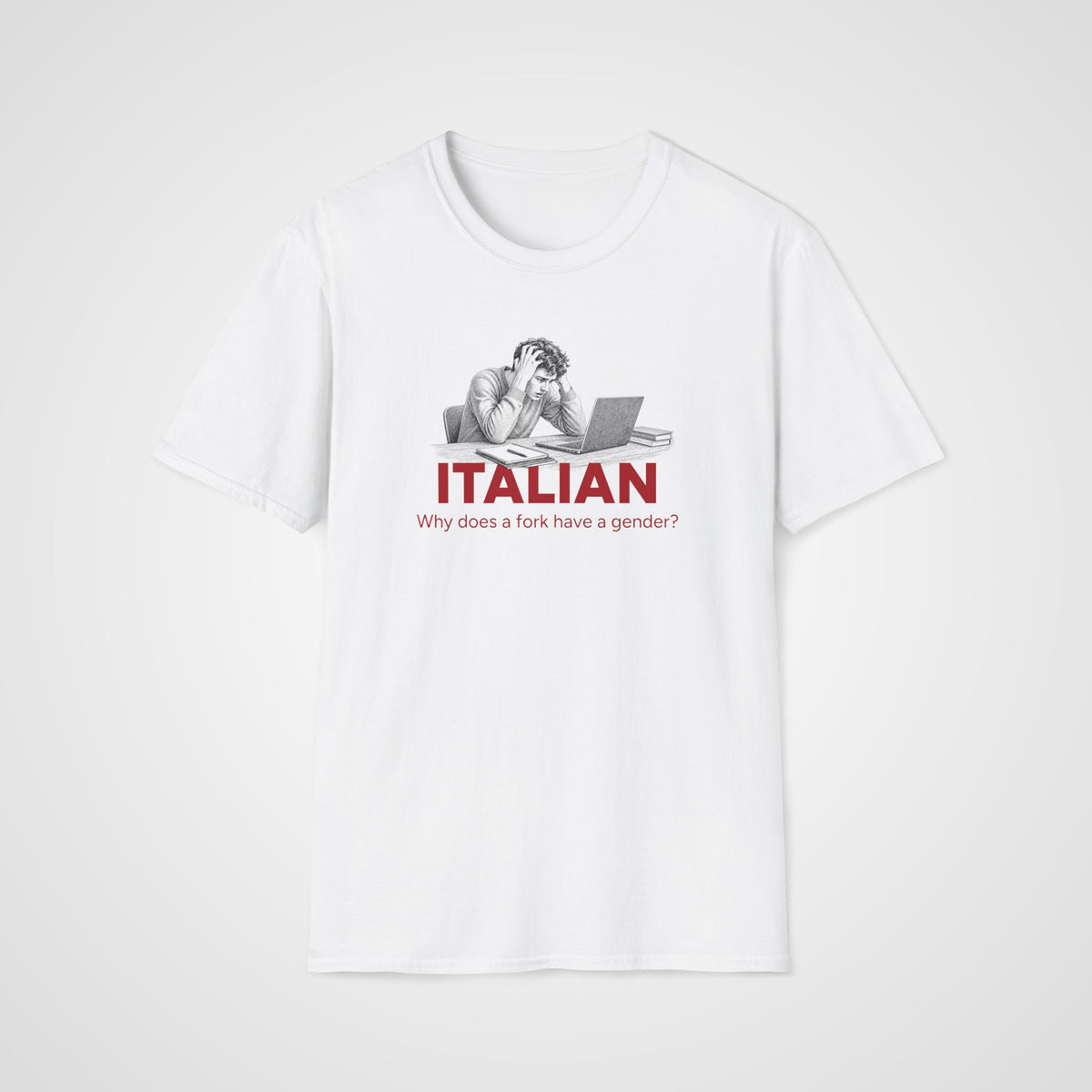 Italian Fork Gender T-Shirt in White