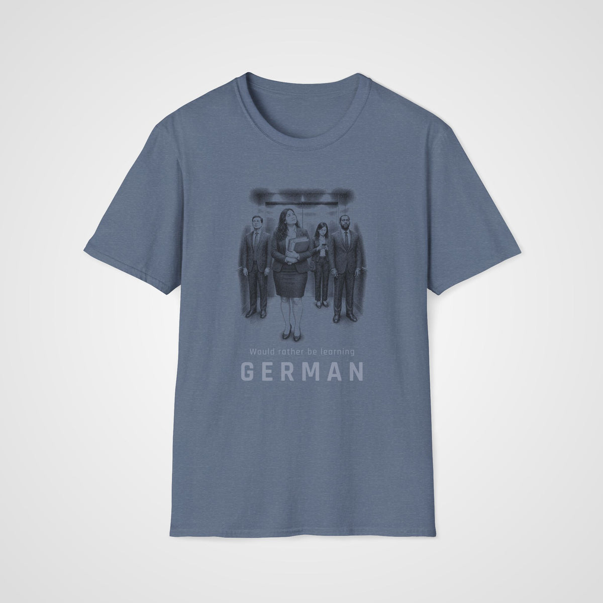 Learning German Instead T-Shirt in Heather Indigo