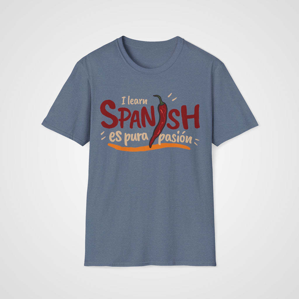 Spanish Pura Pasión T-Shirt in Heather Indigo