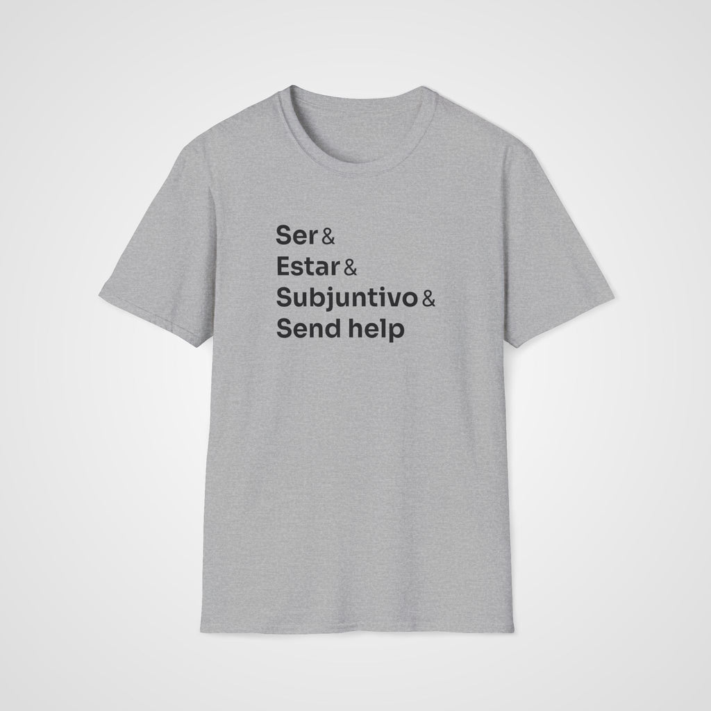 Spanish Grammar Help T-Shirt in Sport Gray