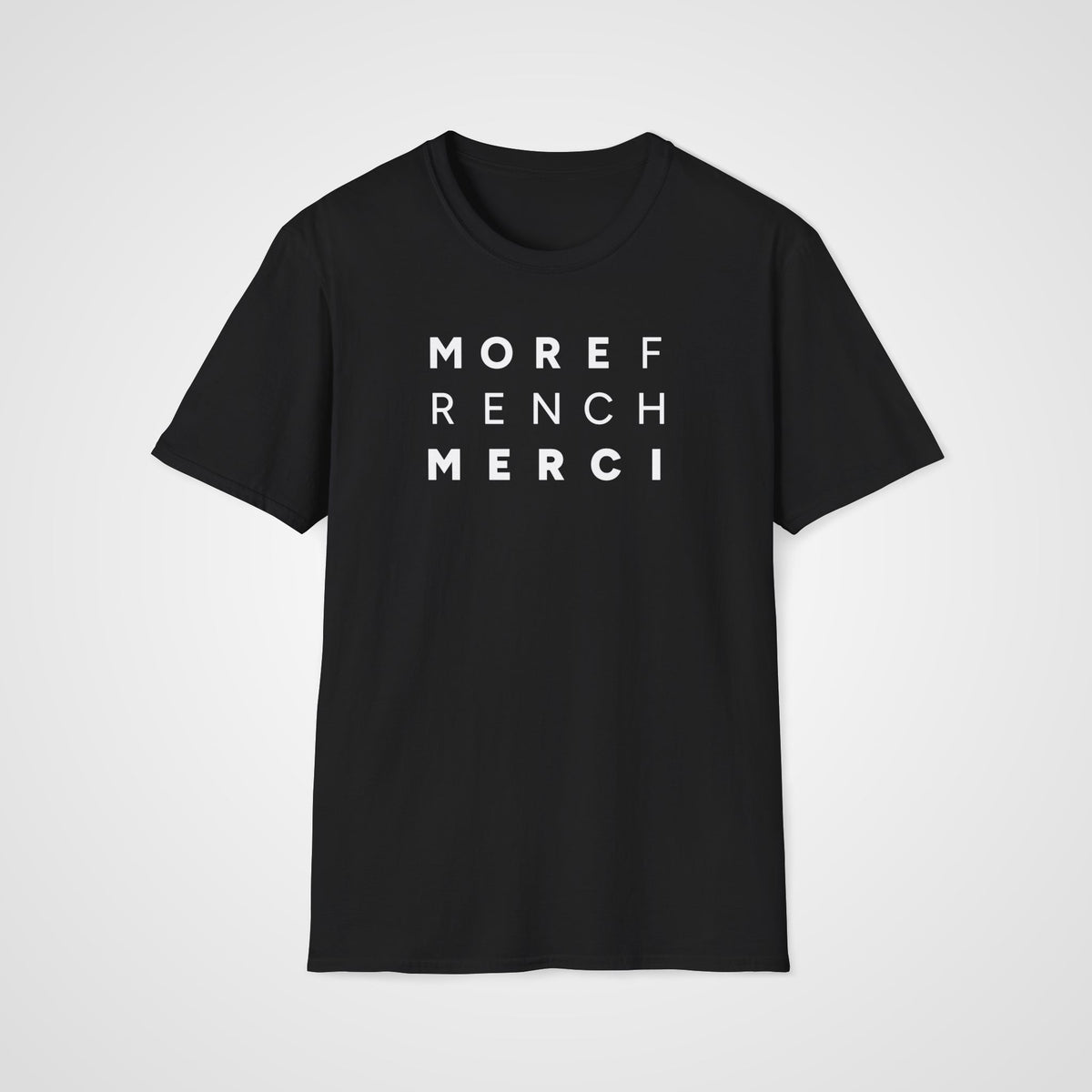 More French, Merci!T-Shirt in Black