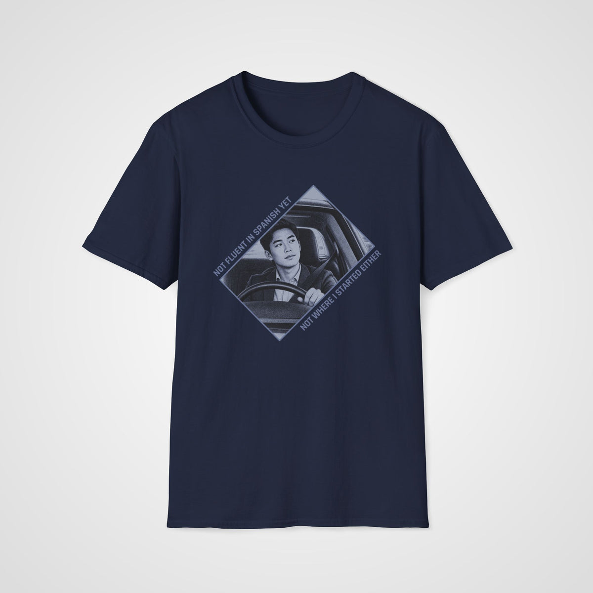 Not Fluent Yet Spanish T-Shirt in Navy