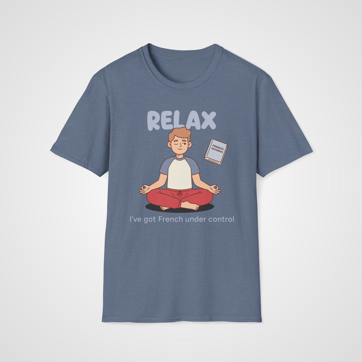 French Grammar Relax T-Shirt in Heather Indigo