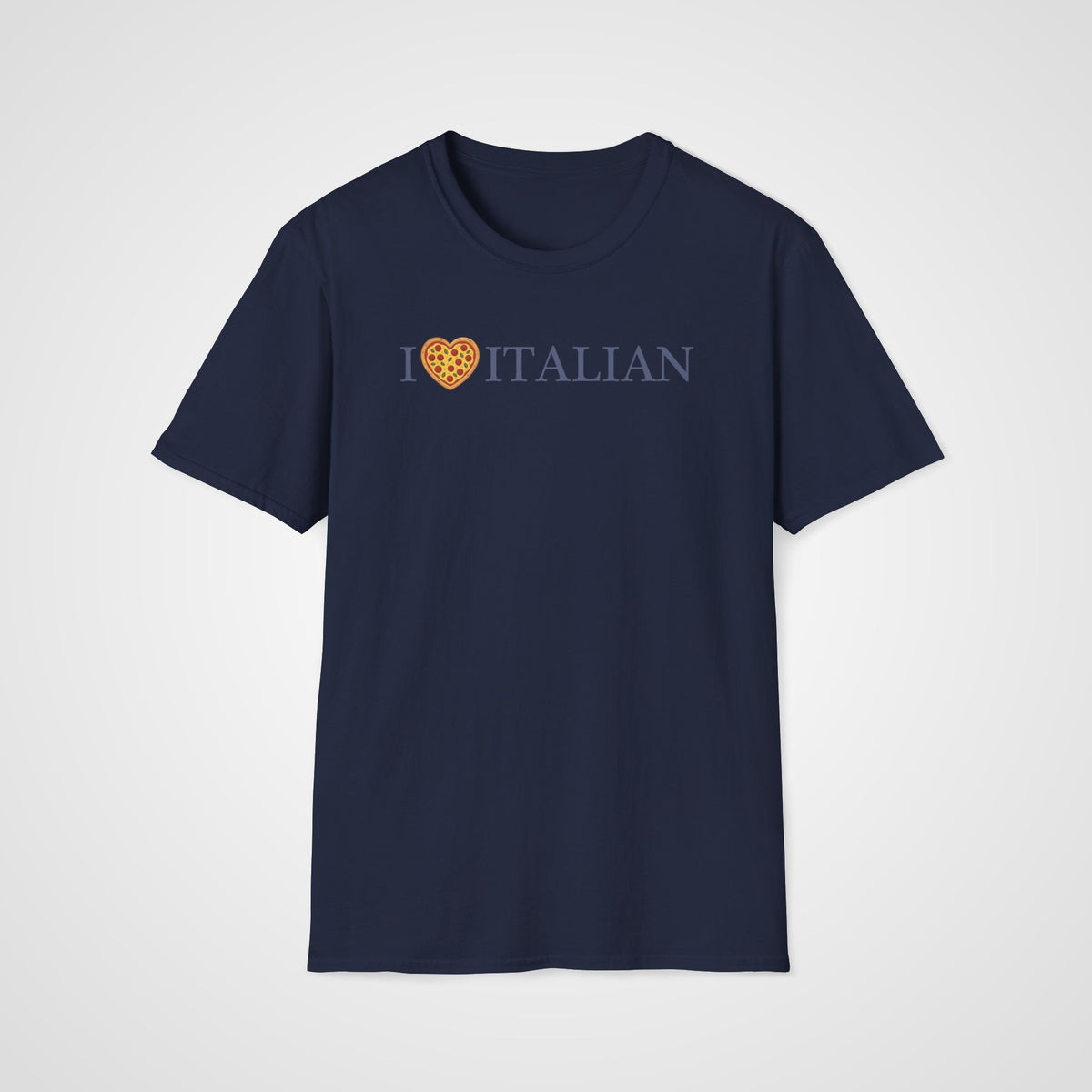 I Love Italian Pizza Heart T-Shirt in Navy