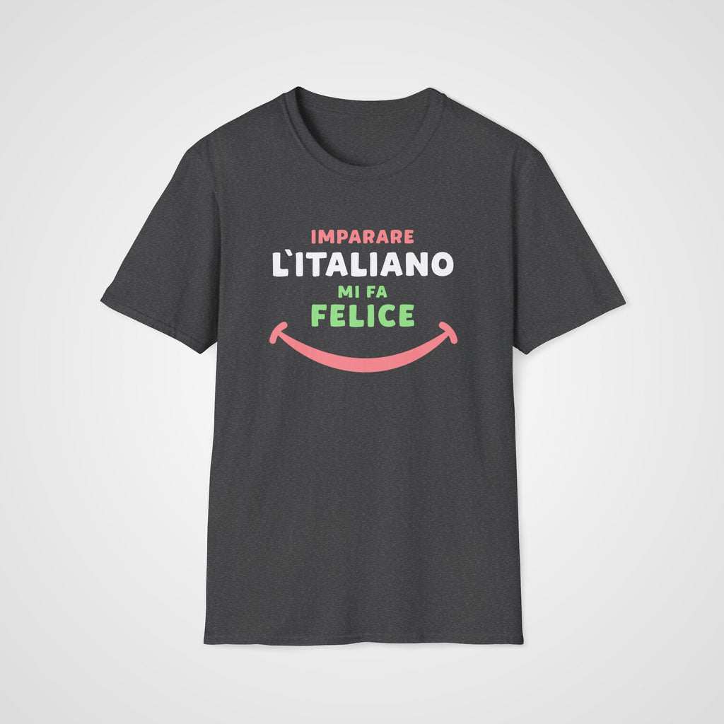 Mi Fa Felice Italian T-Shirt in Dark Heather