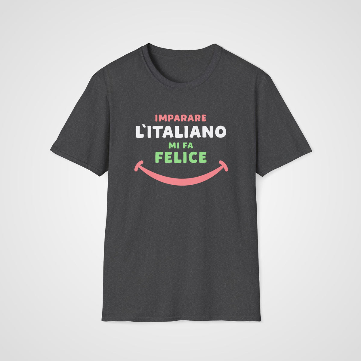 Mi Fa Felice Italian T-Shirt in Dark Heather