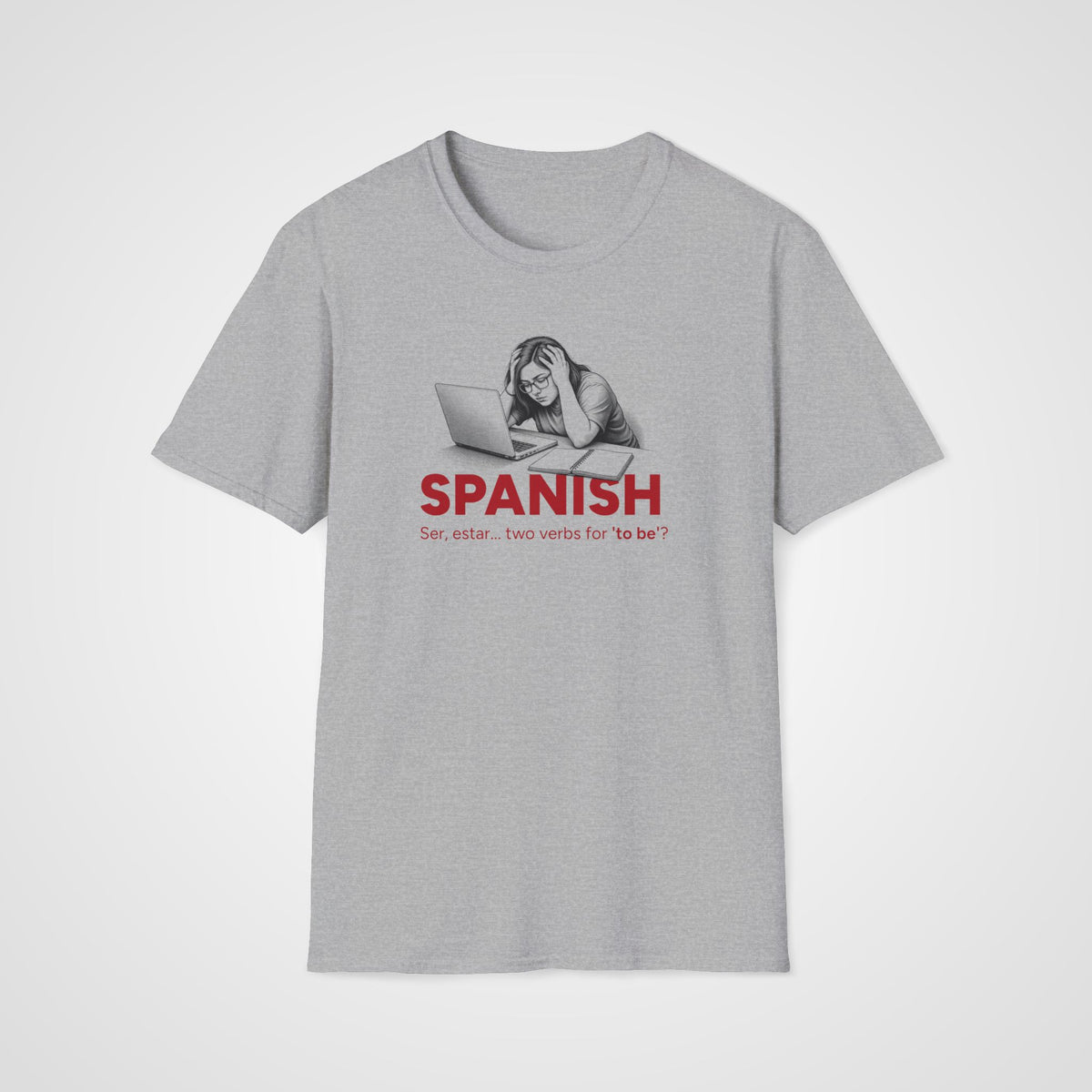 Ser vs Estar Spanish T-Shirt in Sport Gray