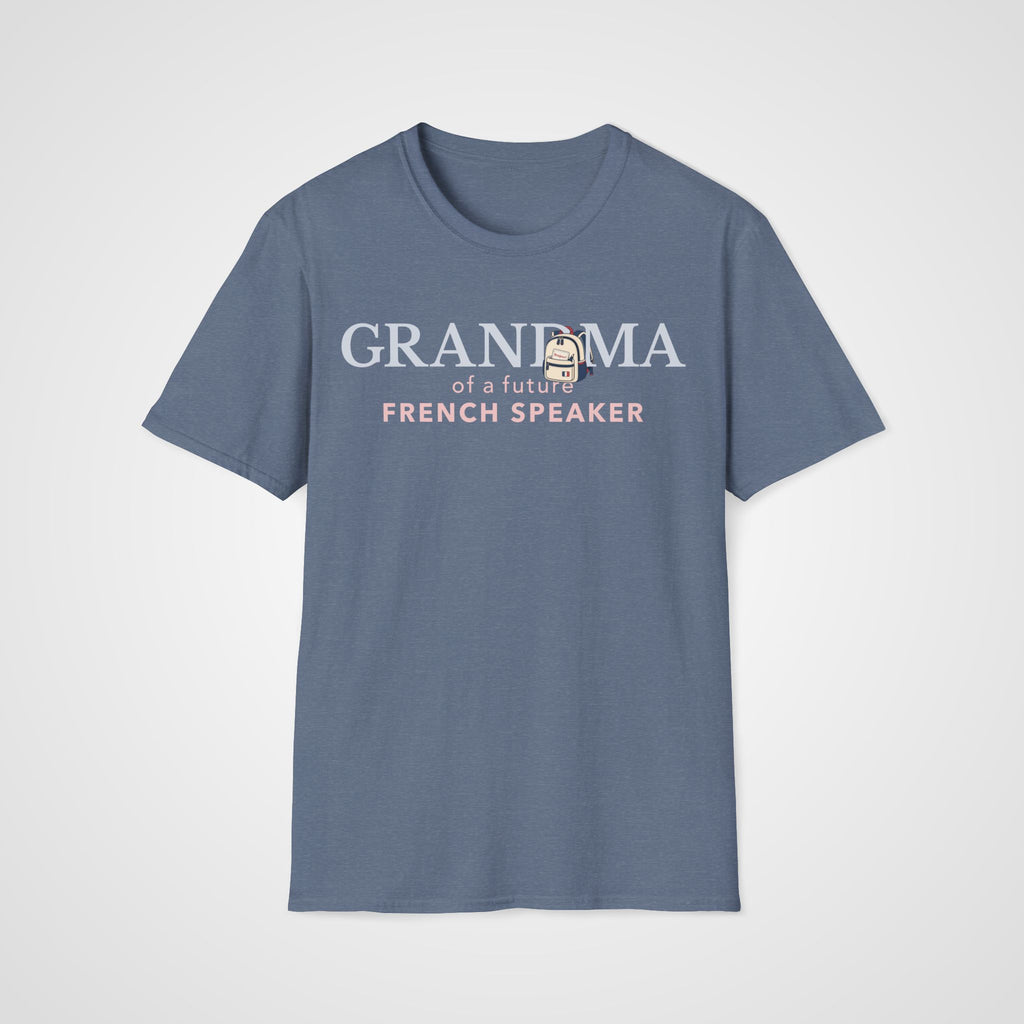 French Learner Grandma T-Shirt in Heather Indigo