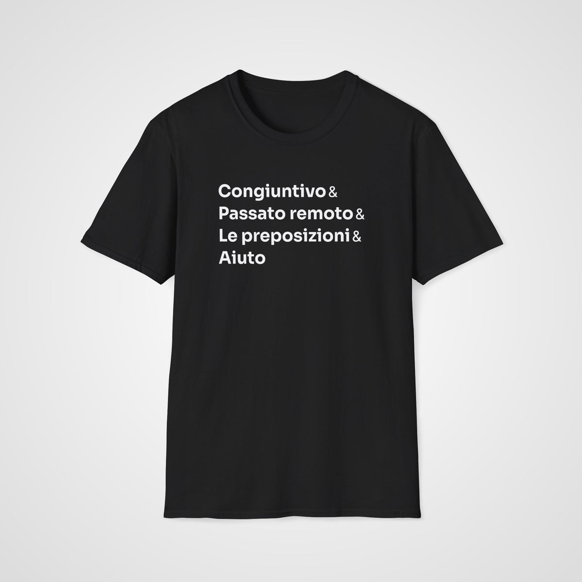 Italian Grammar Aiuto T-Shirt in Black