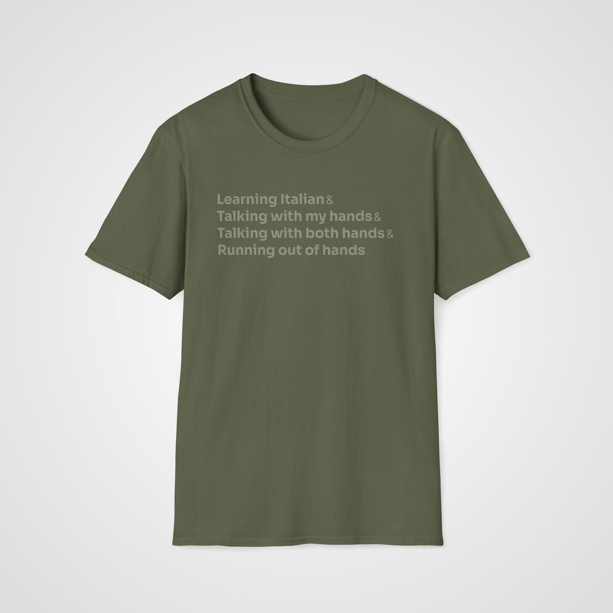 Italian Hands T-Shirt in Military Green