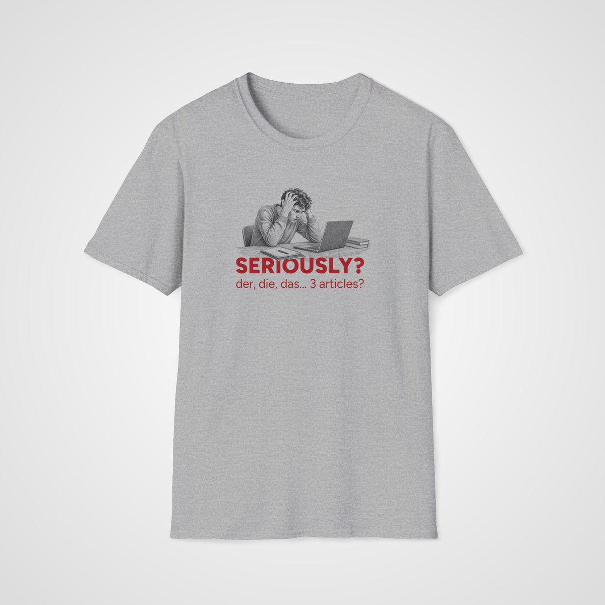 Three German Articles T-Shirt in Sport Gray