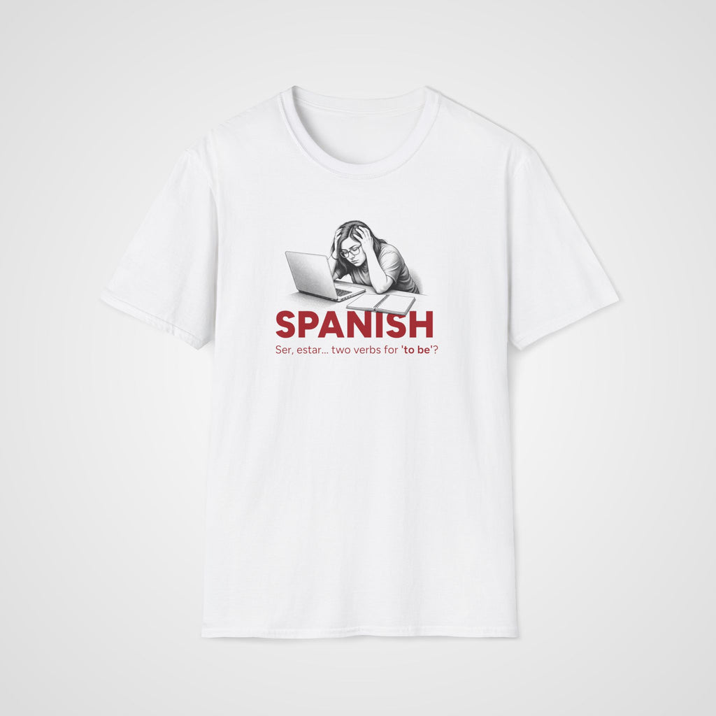 Ser vs Estar Spanish T-Shirt in White