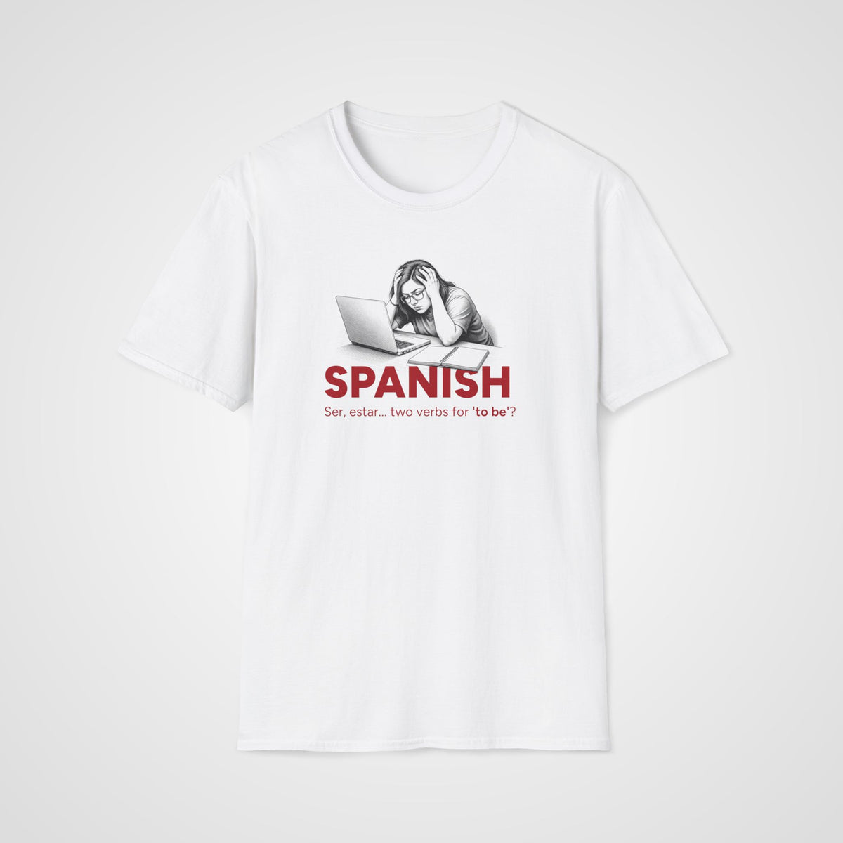 Ser vs Estar Spanish T-Shirt in White