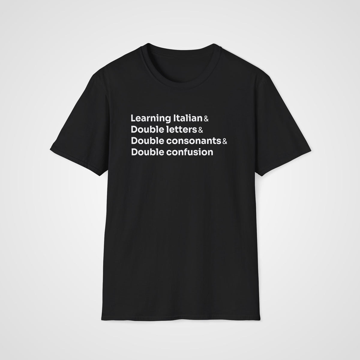Double Letters Italian T-Shirt in Black