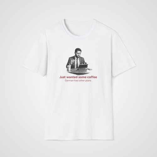 Coffee vs German T-Shirt - Him in White