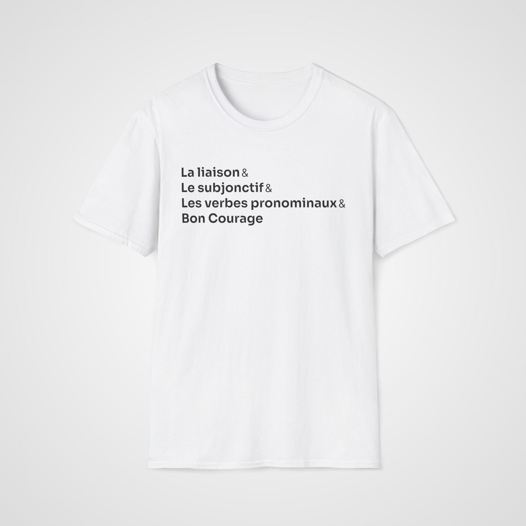 French & Bon Courage T-Shirt in White