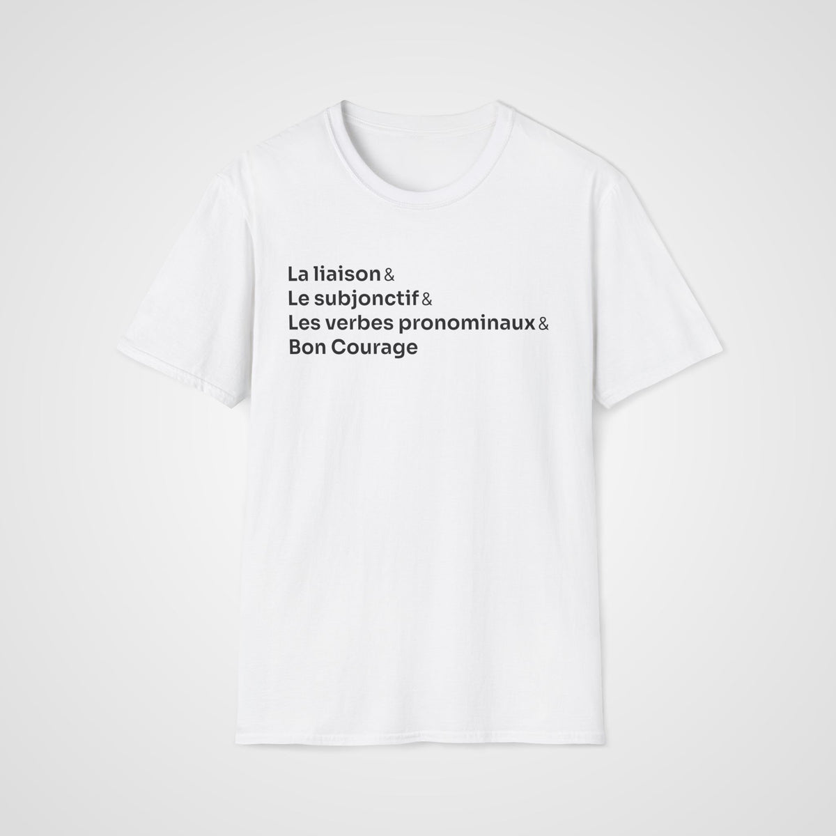 French & Bon Courage T-Shirt in White
