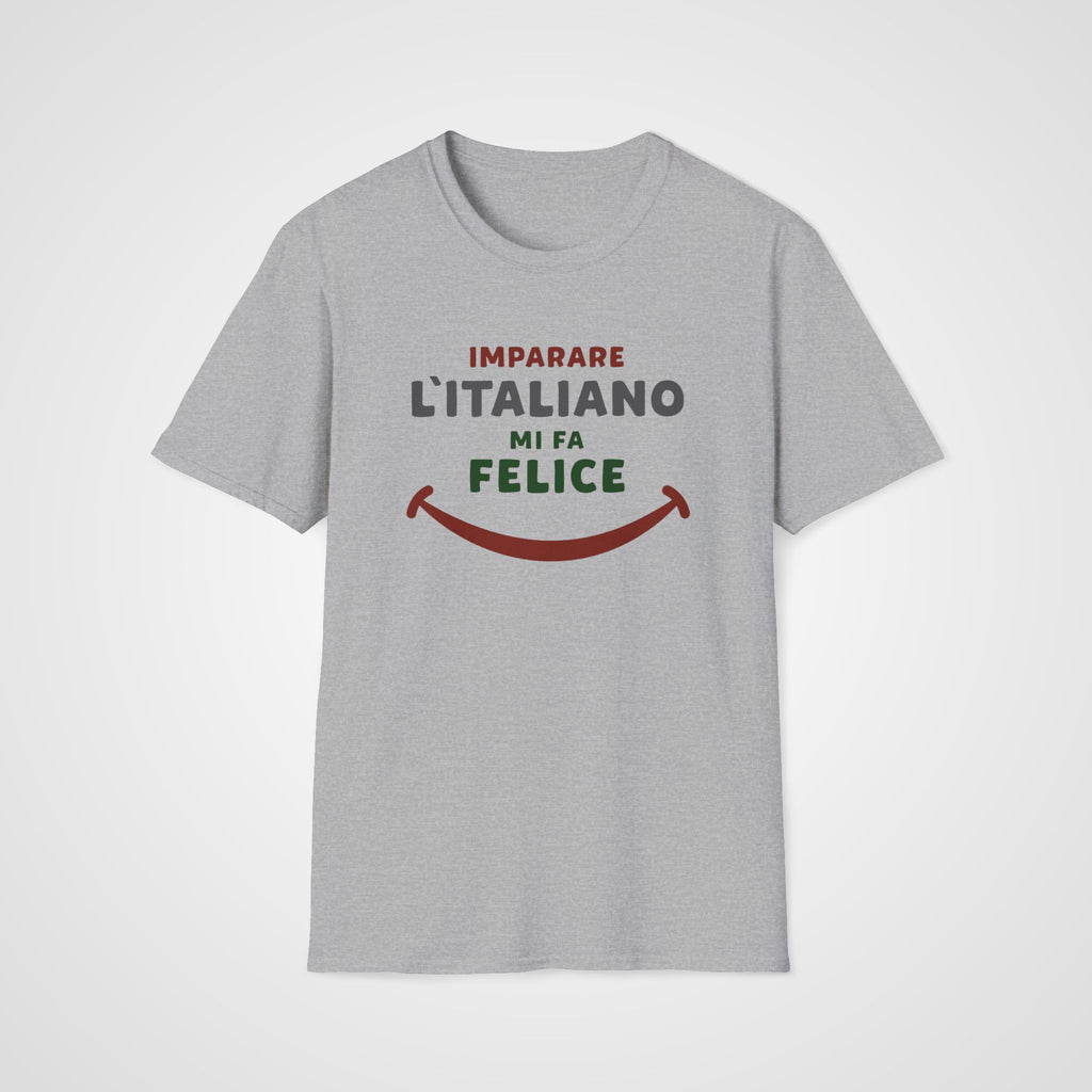 Mi Fa Felice Italian T-Shirt in Sport Gray