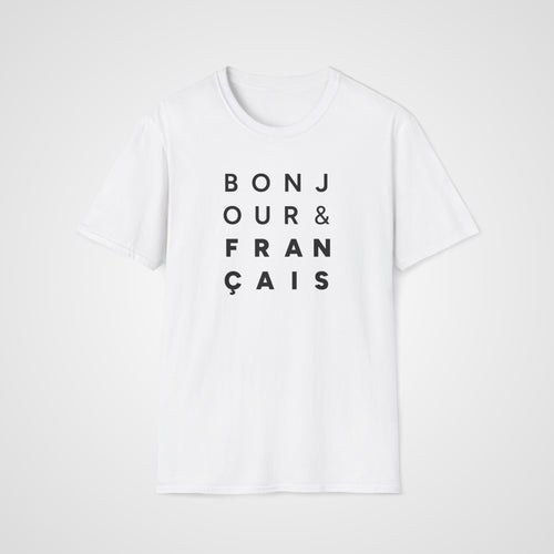 Bonjour & Français T-Shirt in White