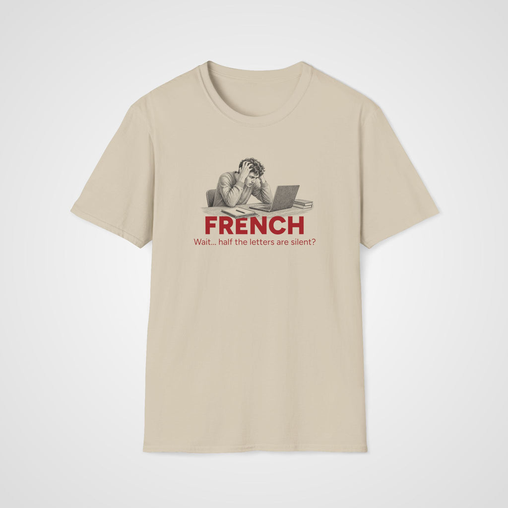 French Silent Letters T-Shirt in Sand