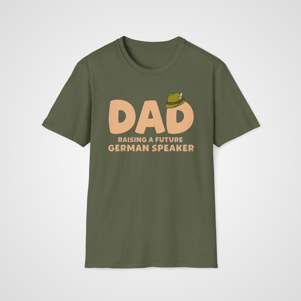 German Learner Dad T-Shirt in Military Green