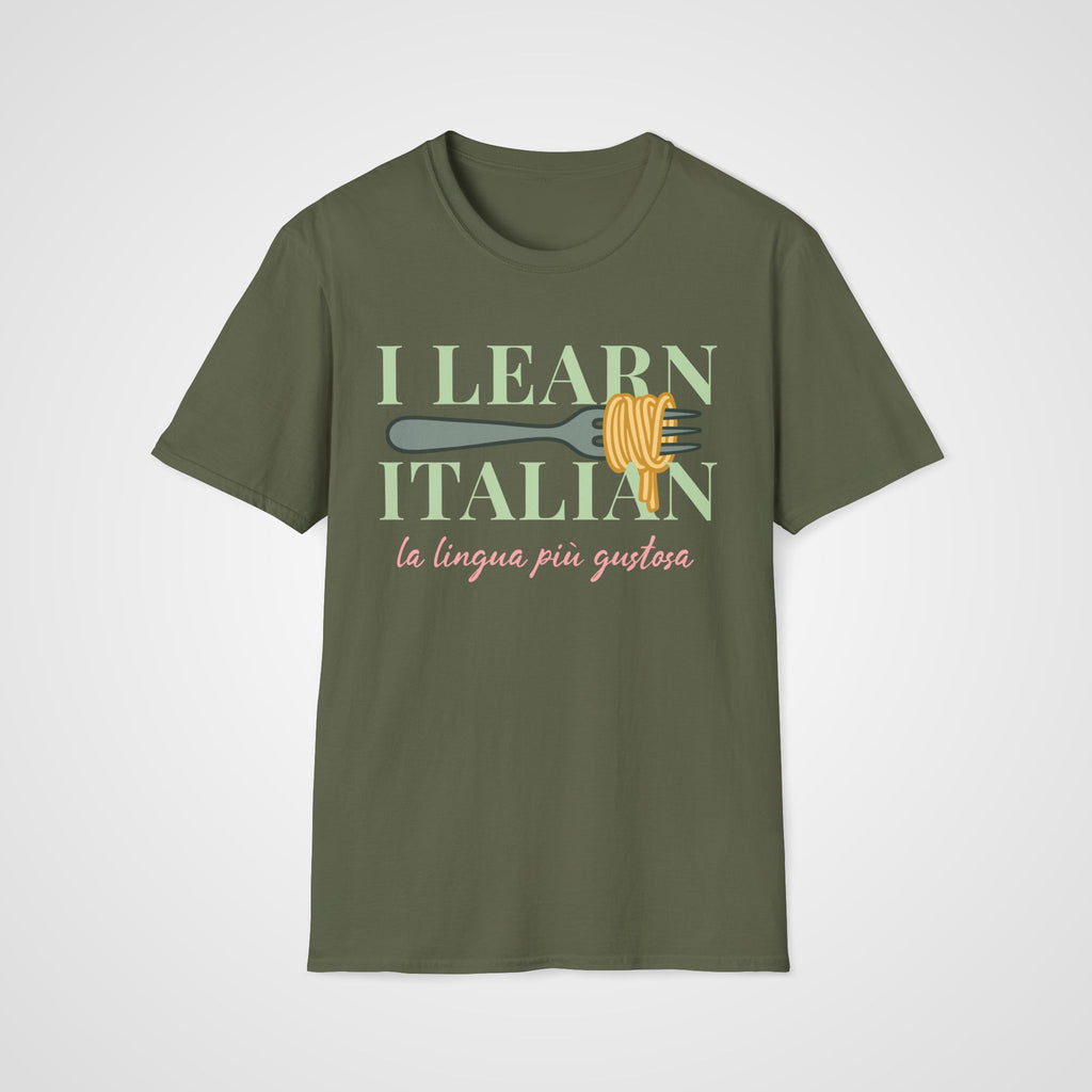 Tasty Language Pasta T-Shirt in Military Green