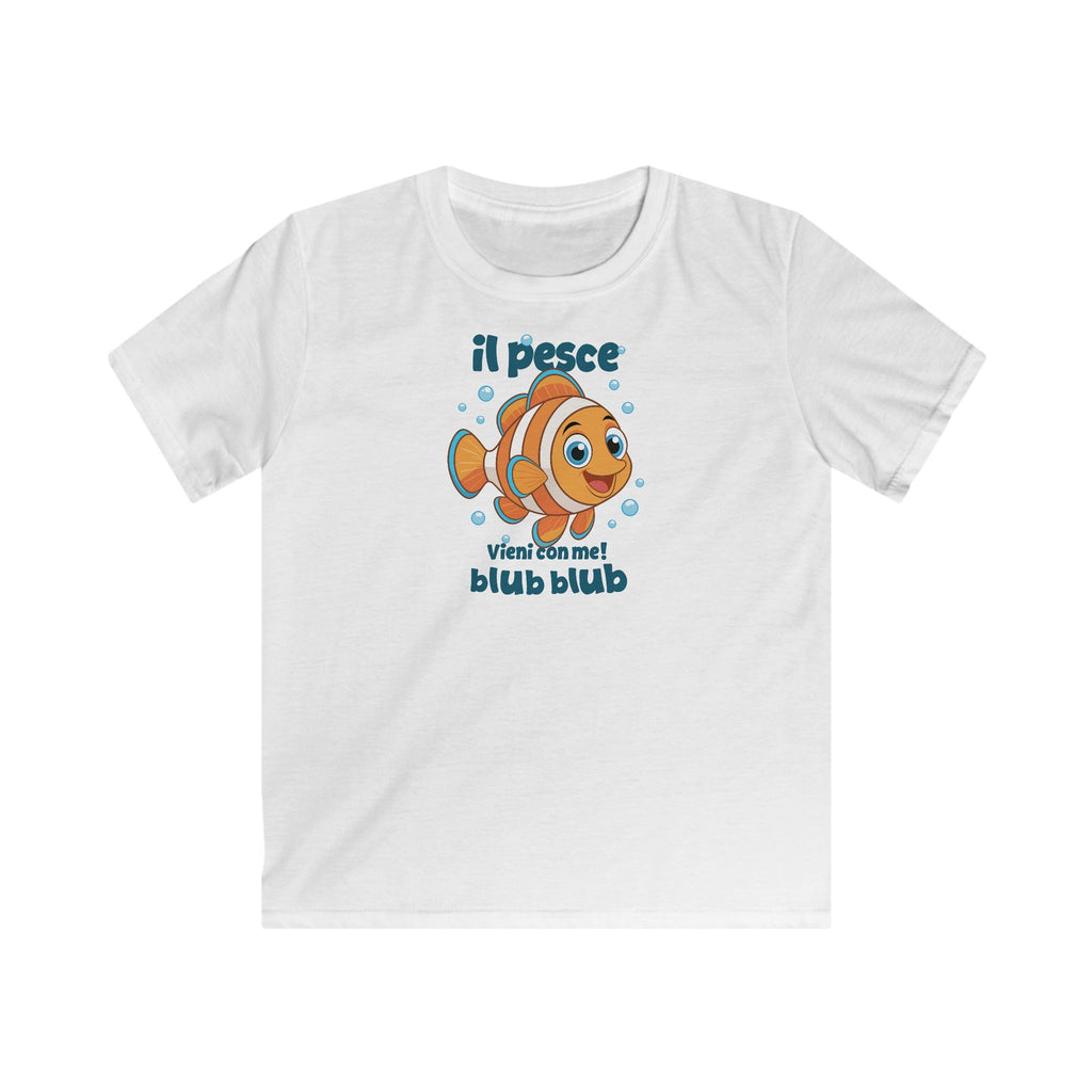 Il Pesce Blub Blub Kids T-Shirt in White