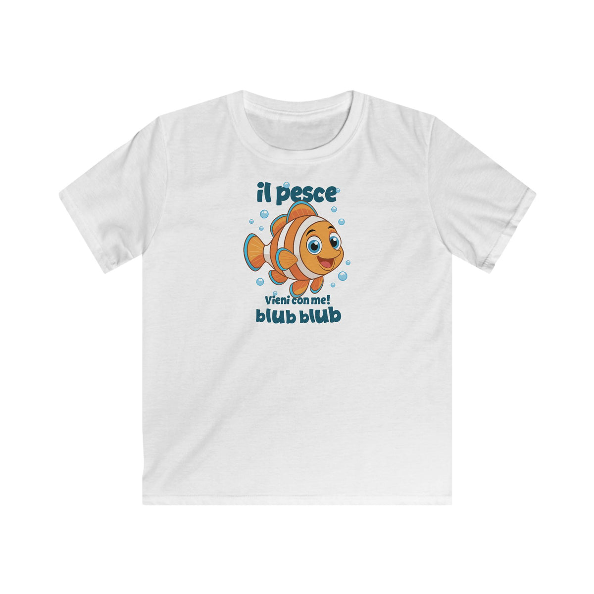 Il Pesce Blub Blub Kids T-Shirt in White