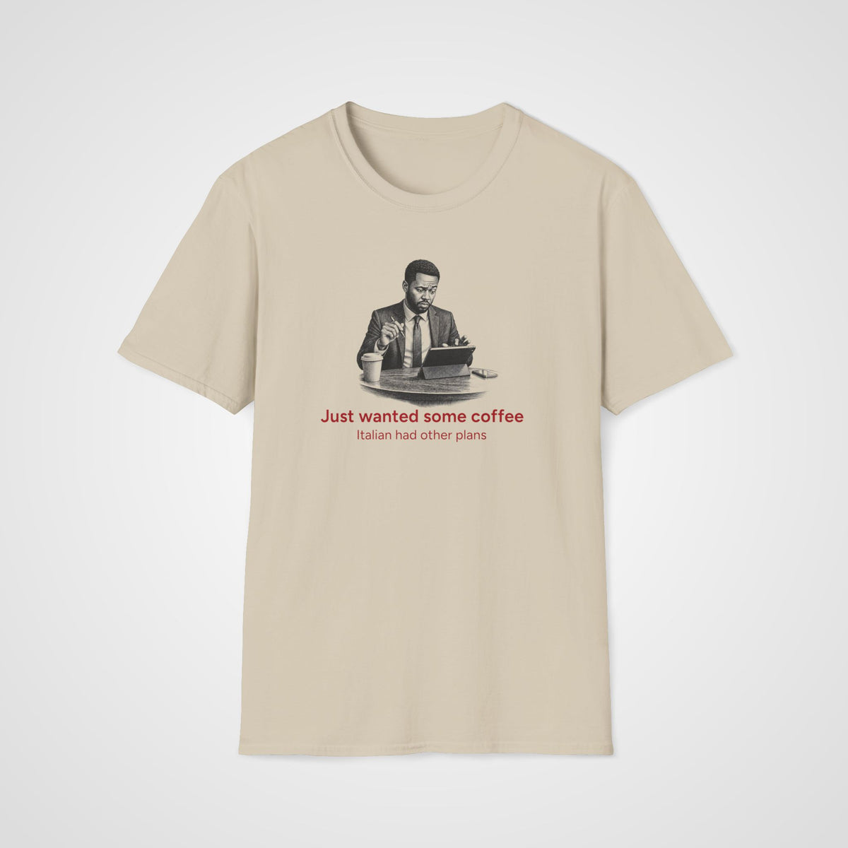 Coffee vs Italian T-Shirt in Sand